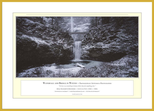 03.01.01.18.A — Water Scenes — Waterfall and Bridge in Winter — PhotoPrint™