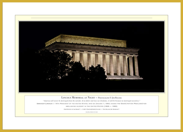 05.01.01.18.A — Buildings and Monuments — Lincoln Memorial at Night — PhotoPrint™