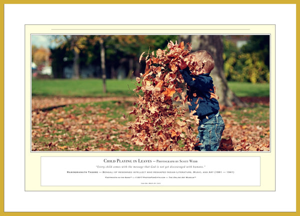 08.01.01.12.A — People — Child Playing in Leaves — PhotoPrint™