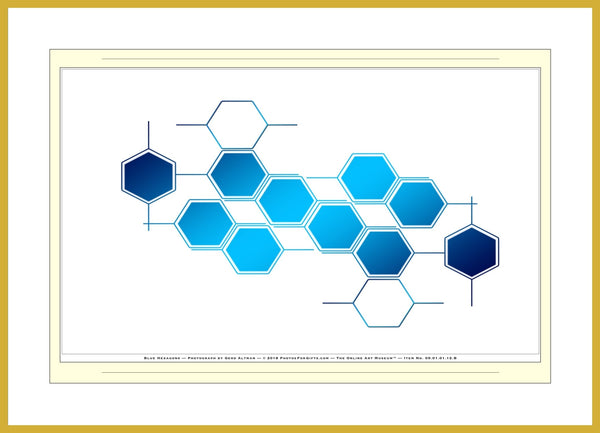 09.01.01.12.B — Abstract Art — Blue Hexagons — SoloPhoto™