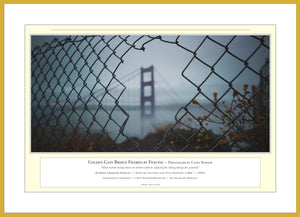 10.01.01.07.A — Unusual Scenes — Golden Gate Bridge Framed by Fencing — PhotoPrint™