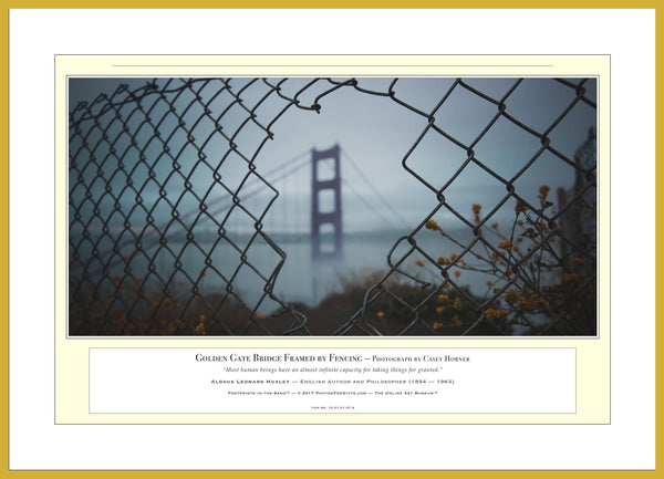 10.01.01.07.A — Unusual Scenes — Golden Gate Bridge Framed by Fencing — PhotoPrint™