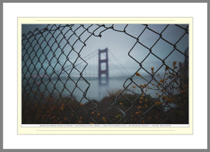 10.01.01.07.B — Unusual Scenes — Golden Gate Bridge Framed by Fencing — SoloPhoto™