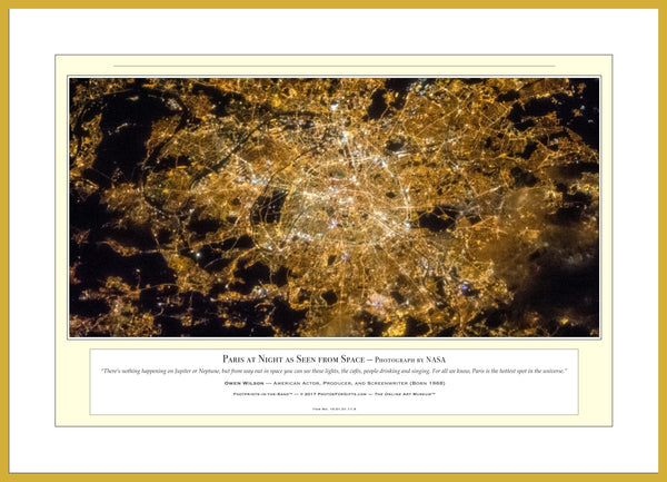 10.01.01.11.A — Unusual Scenes — Paris at Night as seen from Space — PhotoPrint™