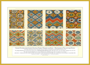 14.01.01.02.A — Metropolitan Artworks — Ceiling Patterns from Ancient Egyptian Tomb of Nebamun and Ipuky — PhotoPrint™